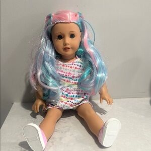 American Girl Truly Me™ 18-inch Doll #129 with pastel multicolor hair